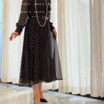 پیراهن حریر خالدار
